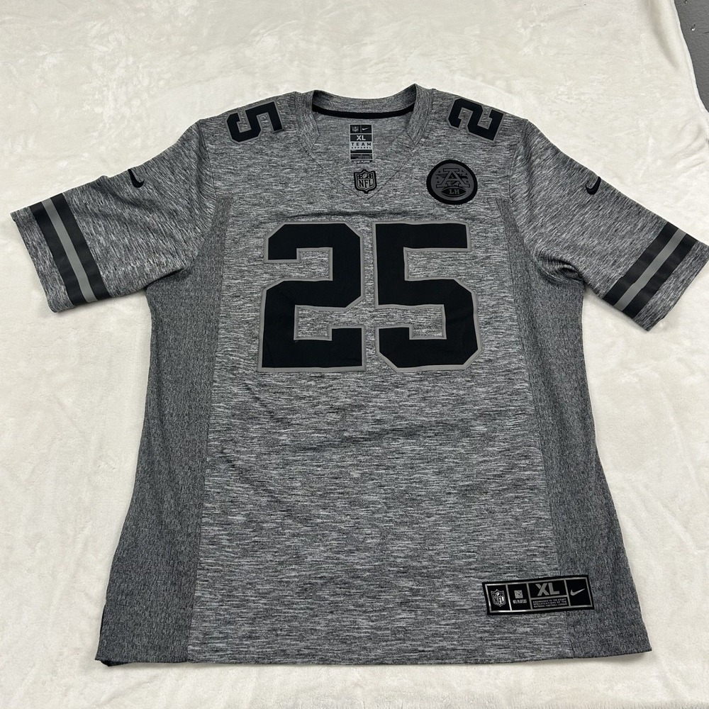 Nike NFL Jersey Mens XL Gray Jamaal Charles Kansas City Chiefs LH Patch 25